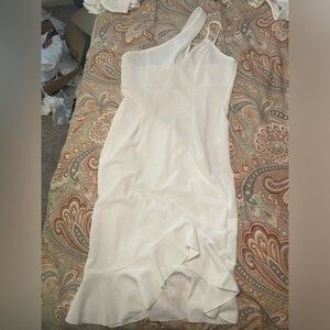 White double shoulder dress. Brand new